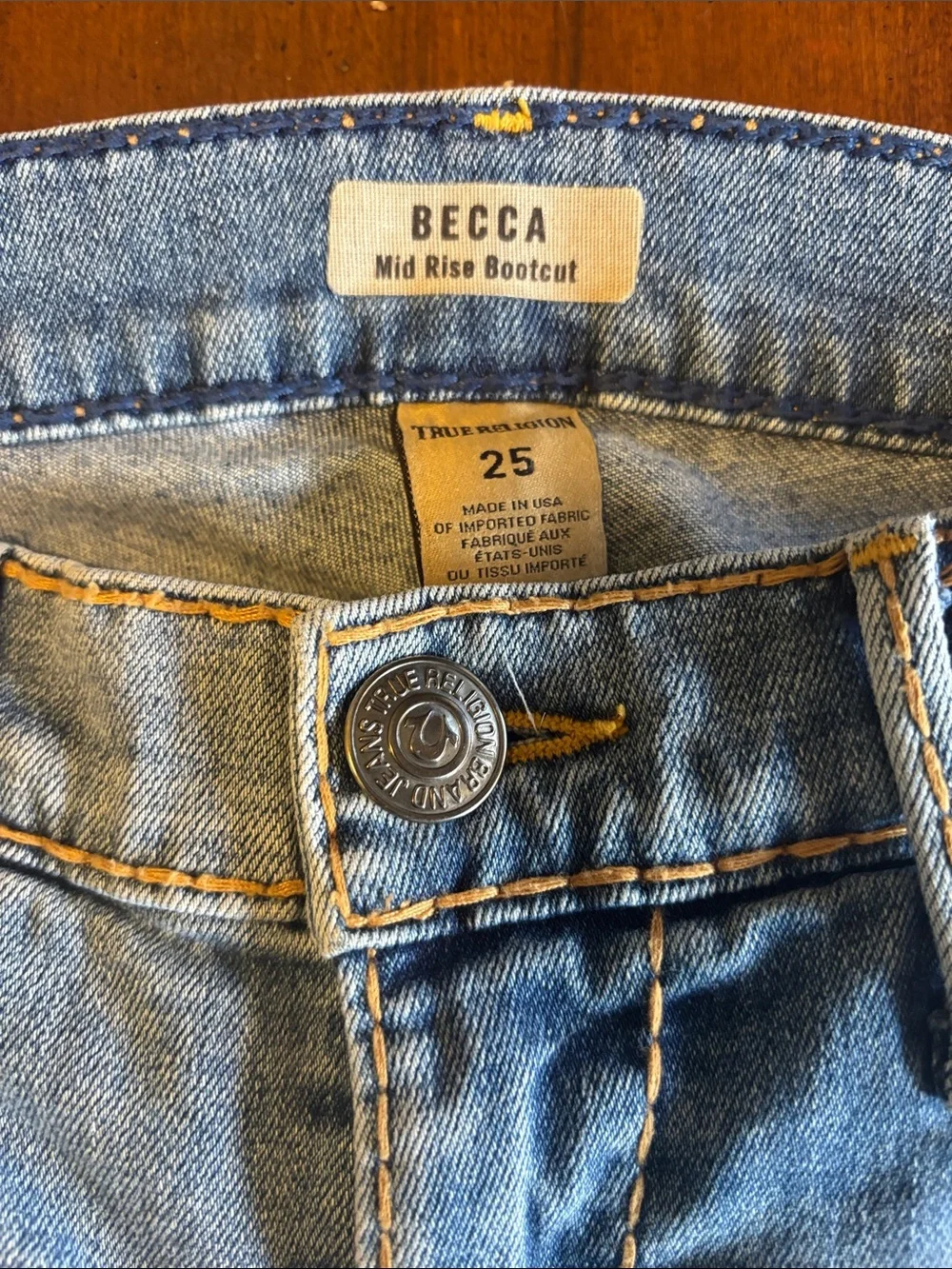 TRUE RELIGION BECCA Twisted Seam Light Blue Boot Cut Size 25 Jeans (L-133) - Picture 6 of 14